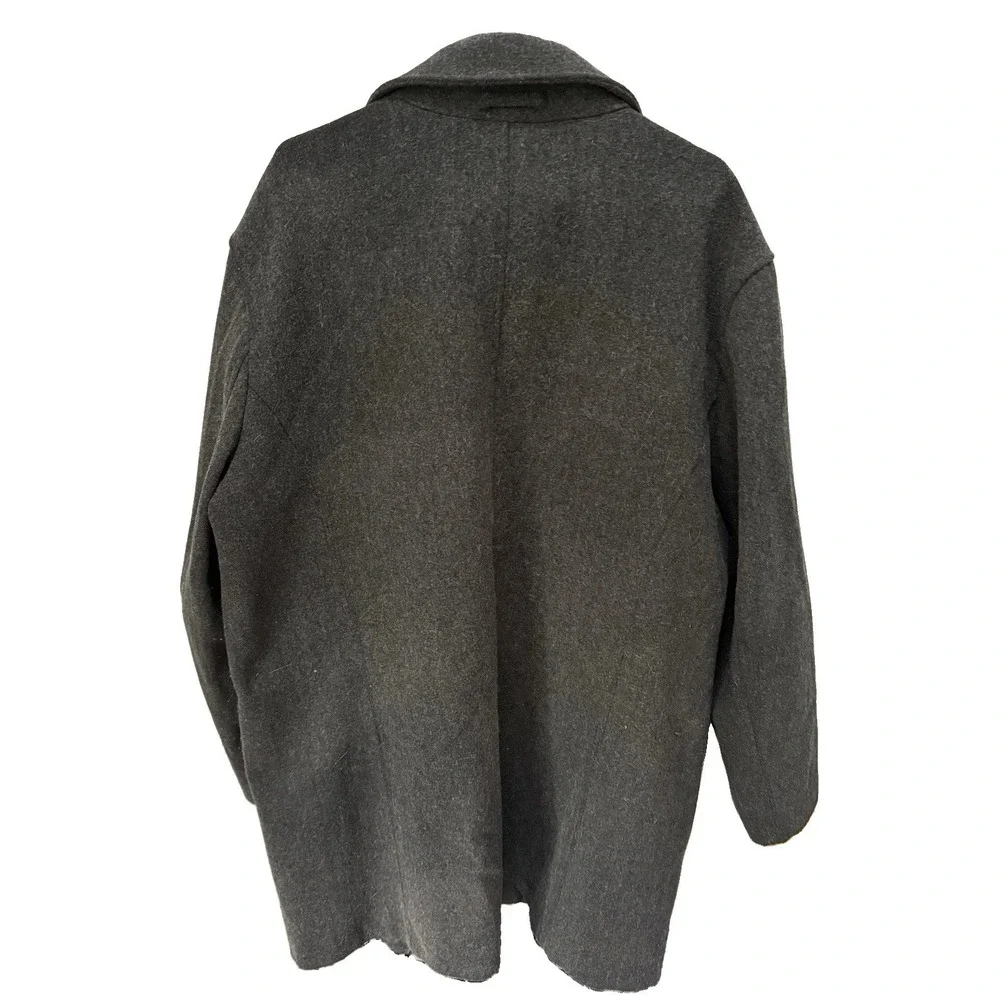 Banana Republic Men's Gray Wool Blend Overcoat XL Lined Pockets Button Mid
